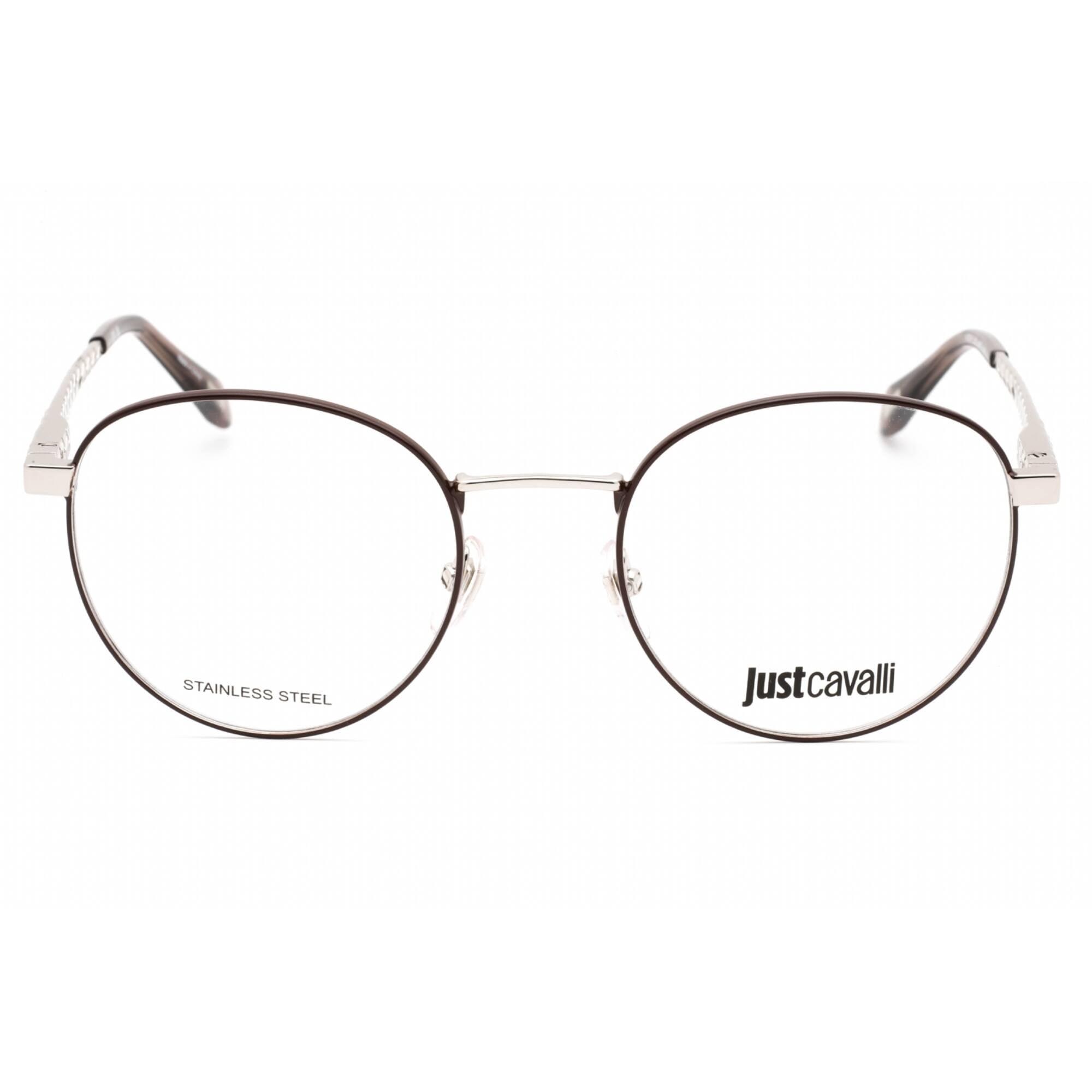 Just Cavalli Women's Eyeglasses - Shiny Palladium Metal Round Frame | VJC017 0A75