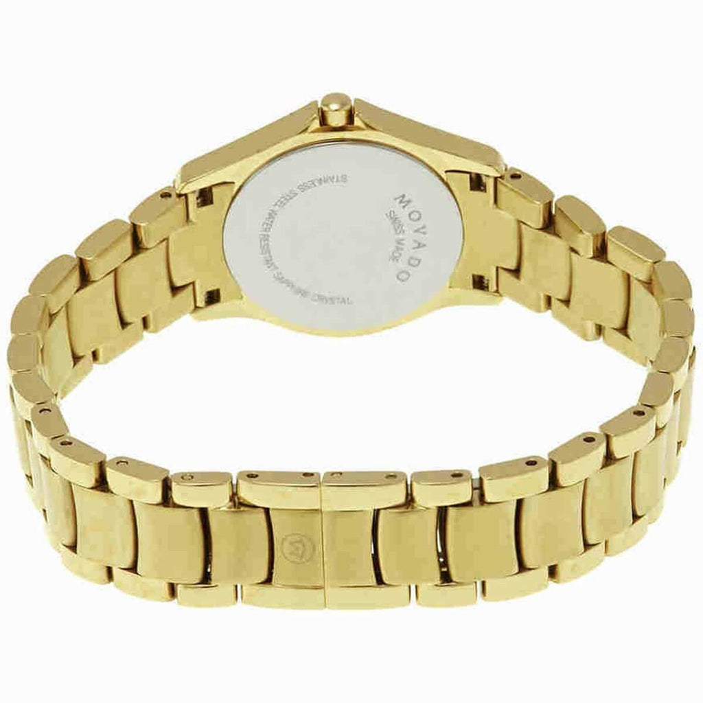 Movado Women's Diamond Watch - Masion Black Dial Yellow Gold Bracelet | 0607028
