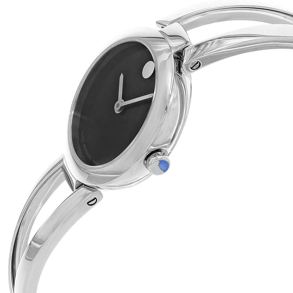 Movado Women's Quartz Watch - Amorosa Black Dial Stainless Steel Bracelet | 0607131