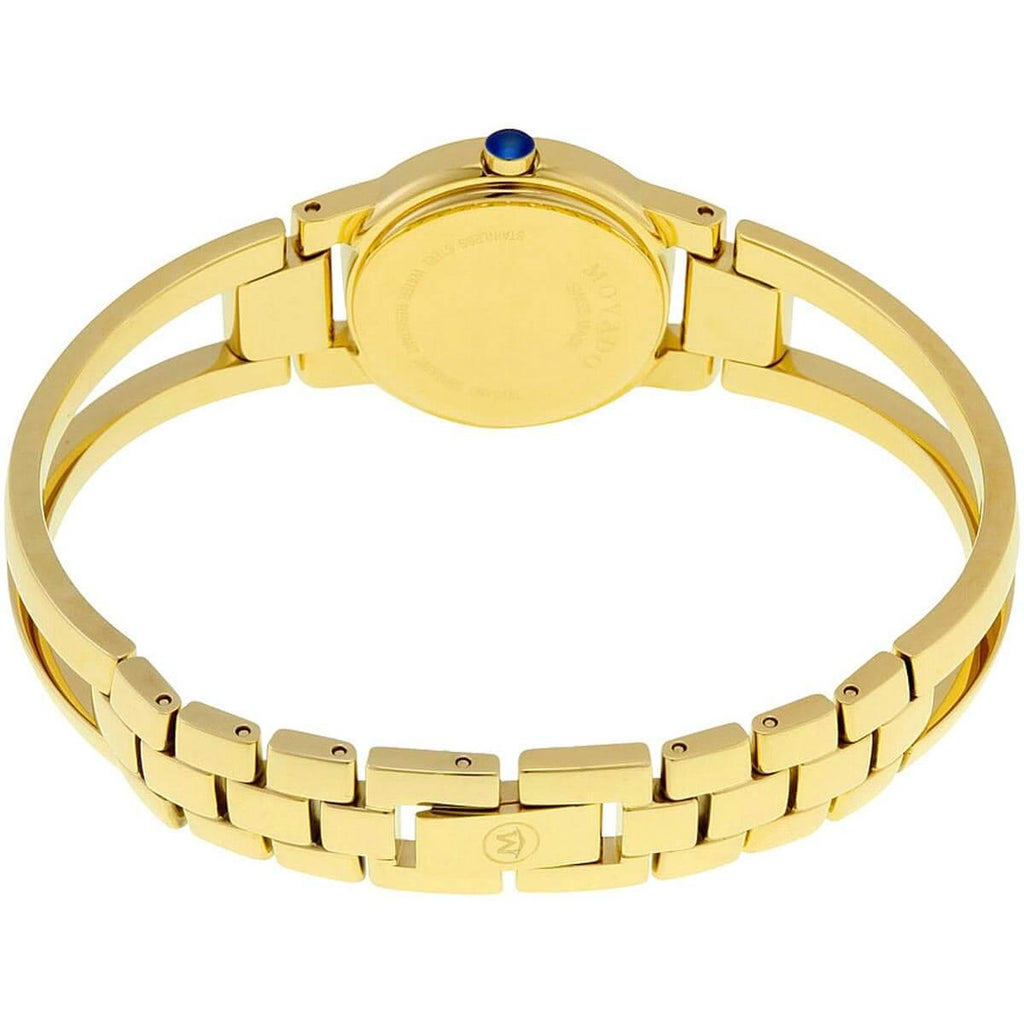 Movado Women's Quartz Watch - Amorosa Black Dial Yellow Gold Steel Bracelet | 0606946