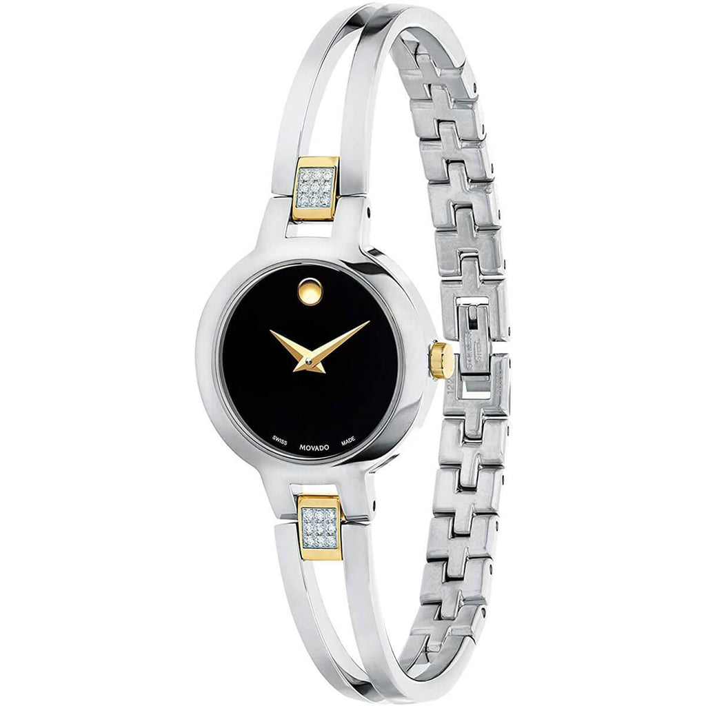 Movado Women's Quartz Watch - Amorosa Two Tone Steel Bracelet Diamond | 0607185