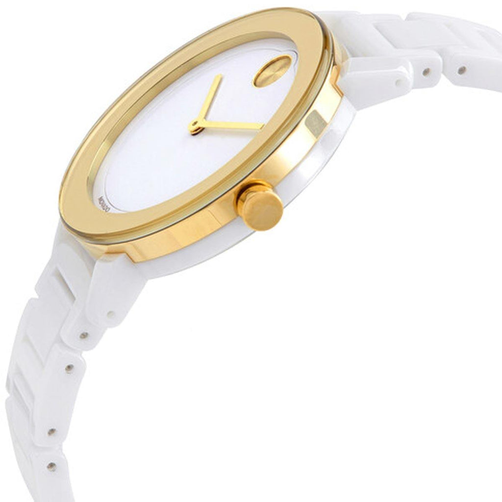 Movado Women's Quartz Watch - Bold Evolution White Dial Ceramic Bracelet | 3600710