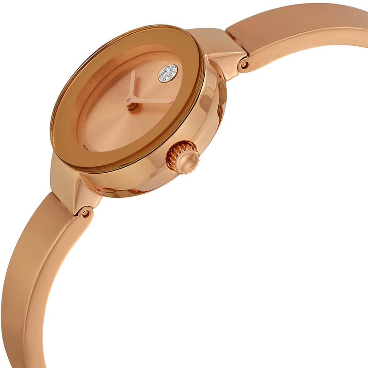 Movado Women's Quartz Watch - Bold Rose Gold Dial Bracelet | 3600286