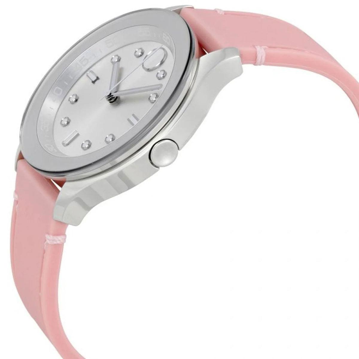 Movado Women's Quartz Watch - Bold Silver Tone Dial Pink Silicone Strap | 3600414