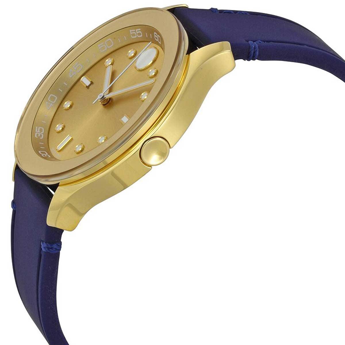 Movado Women's Quartz Watch - Bold Yellow Gold Tone Dial Rubber Strap | 3600428