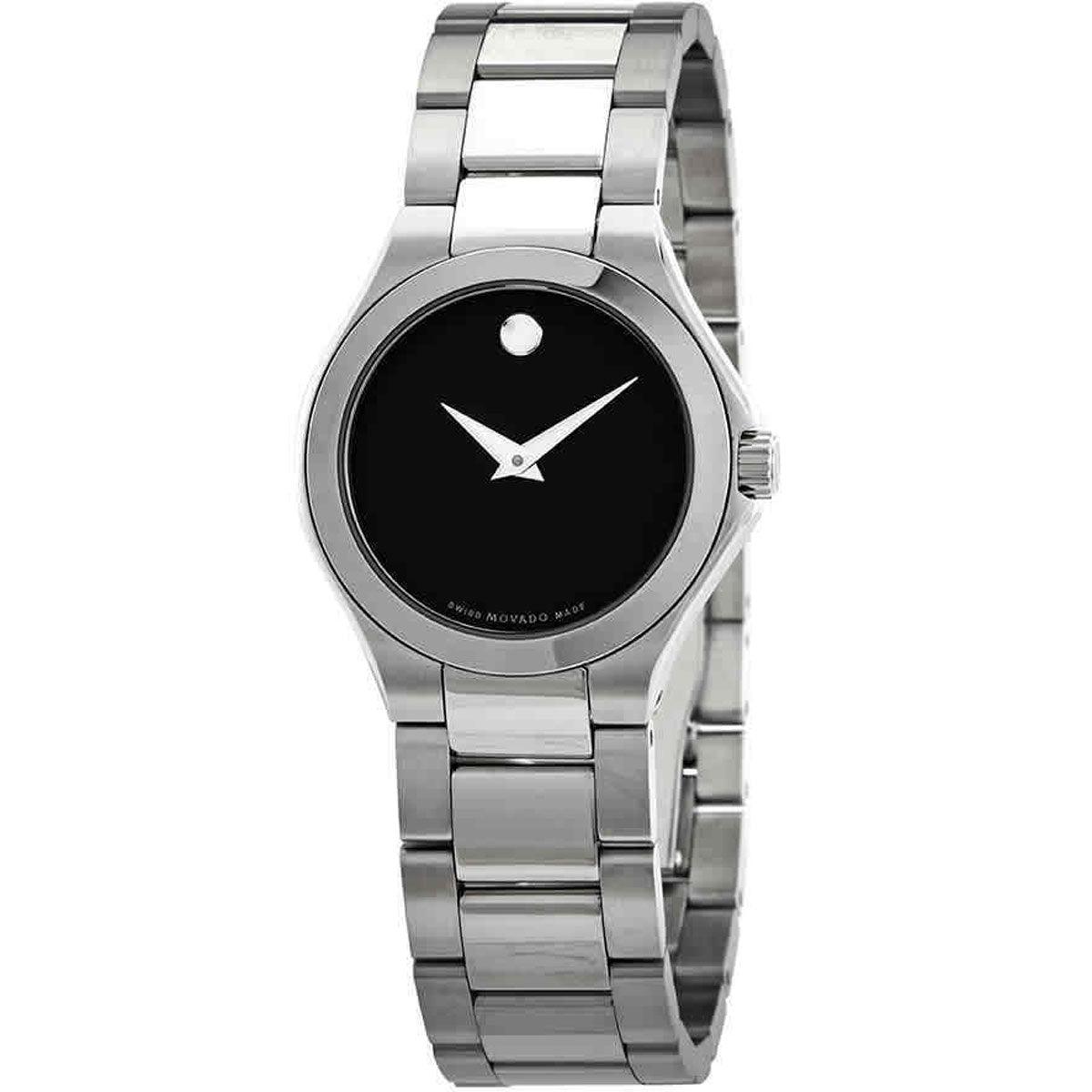Movado Women's Quartz Watch - Defio Black Dial Stainless Steel Bracelet | 0607309