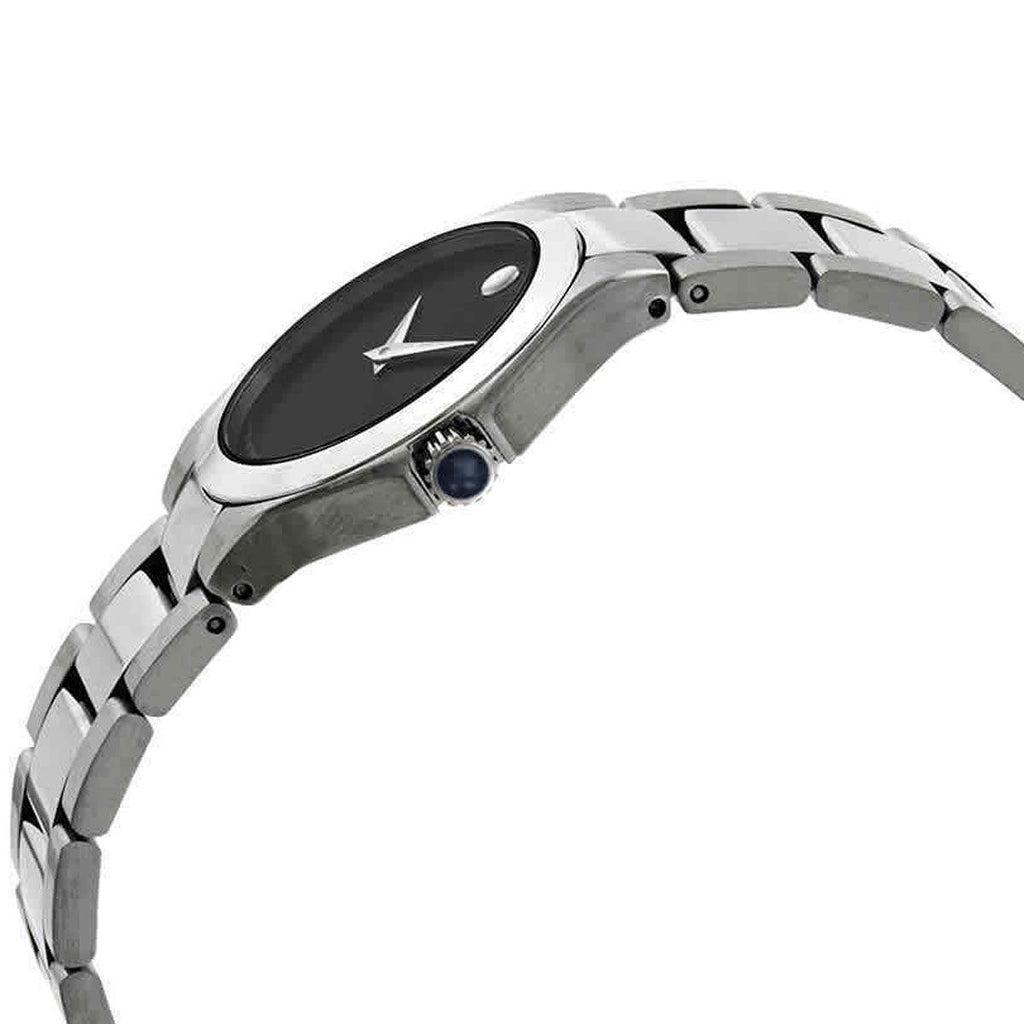 Movado Women's Quartz Watch - Defio Black Dial Stainless Steel Bracelet | 0607309