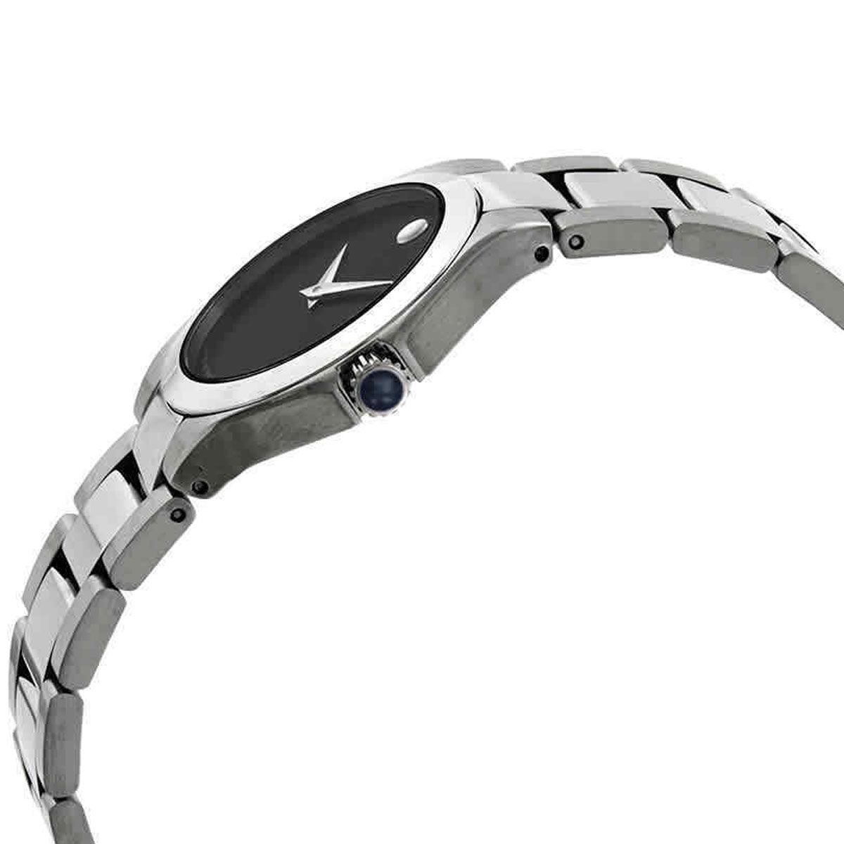 Movado Women's Quartz Watch - Defio Black Dial Stainless Steel Bracelet | 0607309