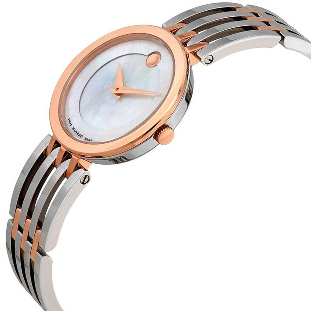 Movado Women's Quartz Watch - Esperanza White MOP Dial Two Tone Bracelet | 0607114