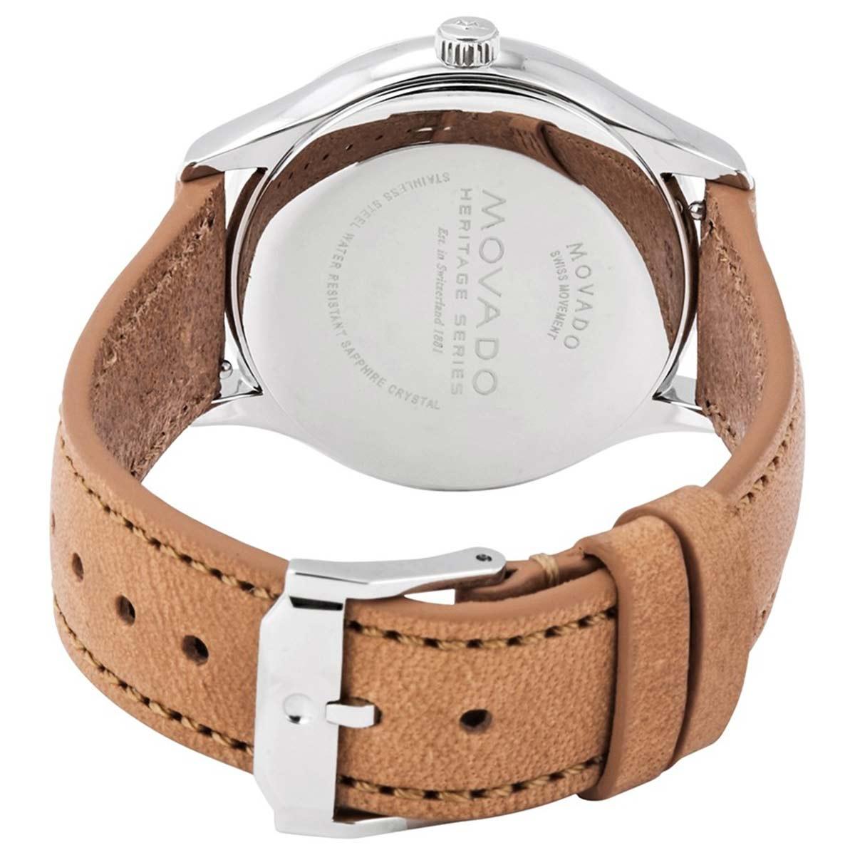 Movado Women's Quartz Watch - Heritage Calendoplan White Dial Leather Strap | 3650065