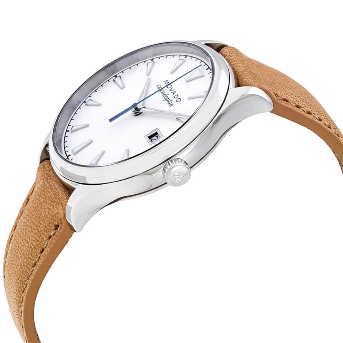 Movado Women's Quartz Watch - Heritage Calendoplan White Dial Leather Strap | 3650065