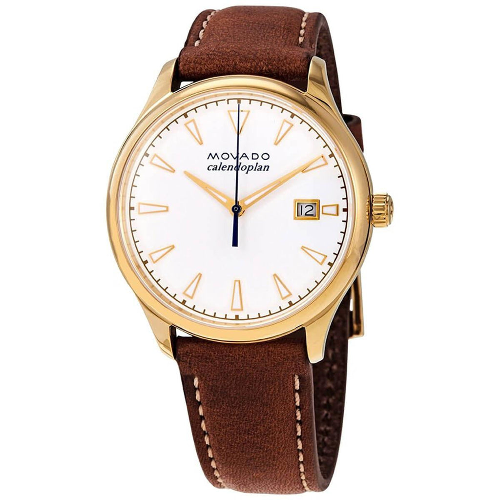 Movado Women's Quartz Watch - Heritage White Dial Brown Leather Strap | 3650033