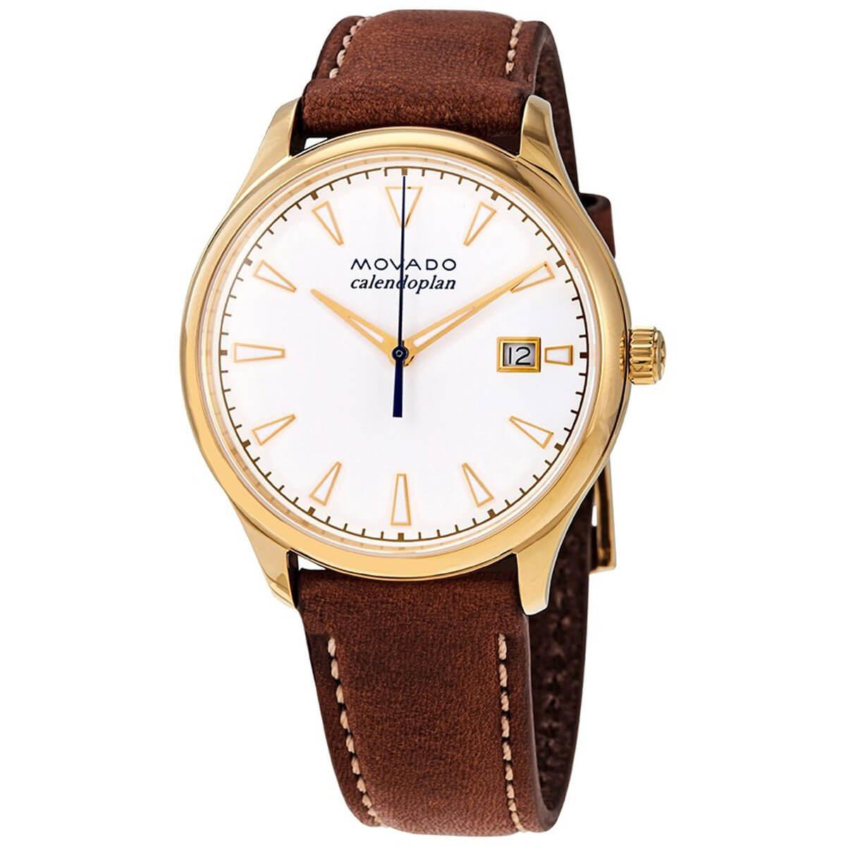 Movado Women's Quartz Watch - Heritage White Dial Brown Leather Strap | 3650033