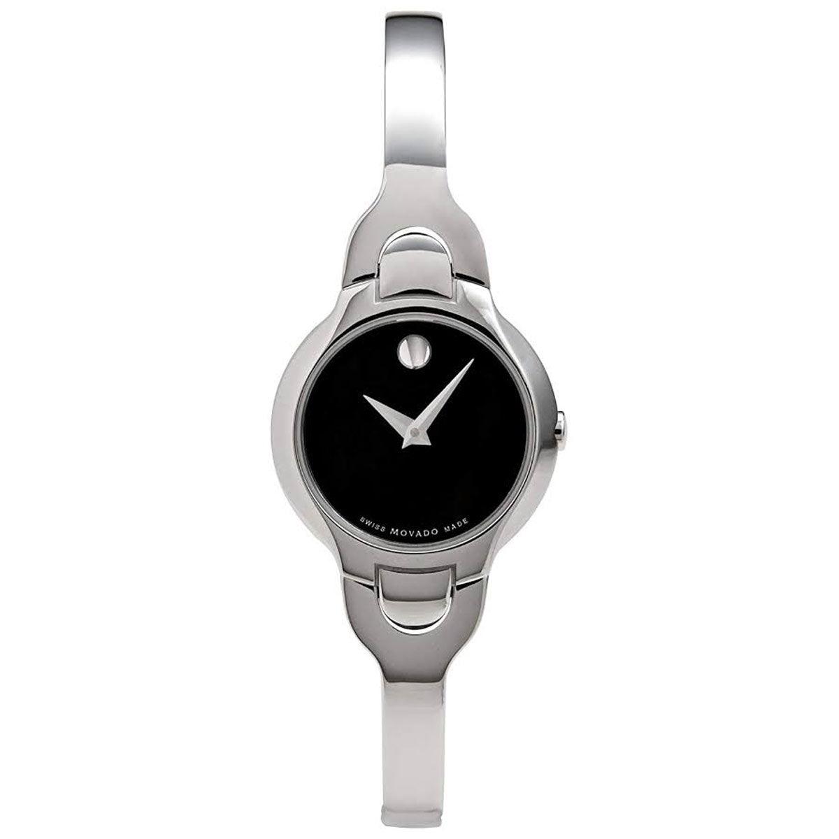 Movado Women's Quartz Watch - Kara Black Dial Stainless Steel Bracelet | 0605247