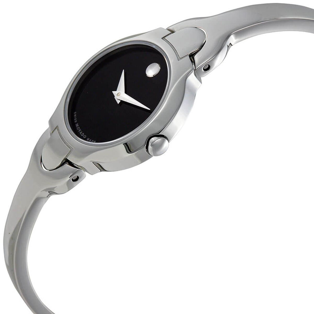 Movado Women's Quartz Watch - Kara Black Dial Stainless Steel Bracelet | 0605247