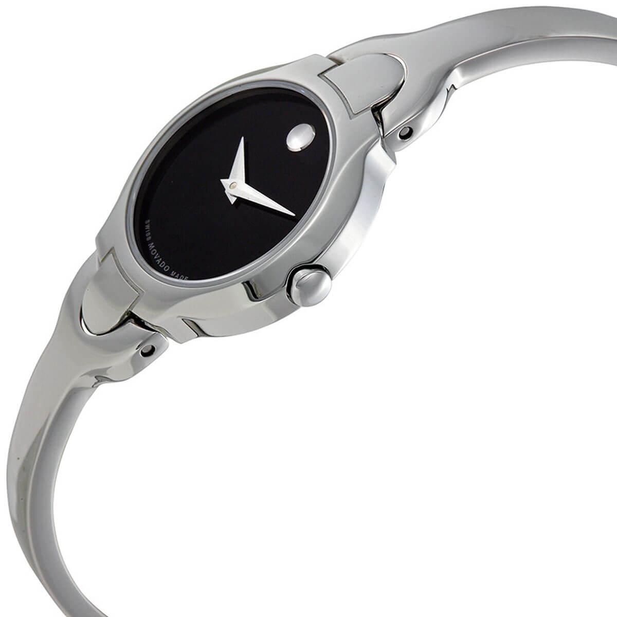 Movado Women's Quartz Watch - Kara Black Dial Stainless Steel Bracelet | 0605247