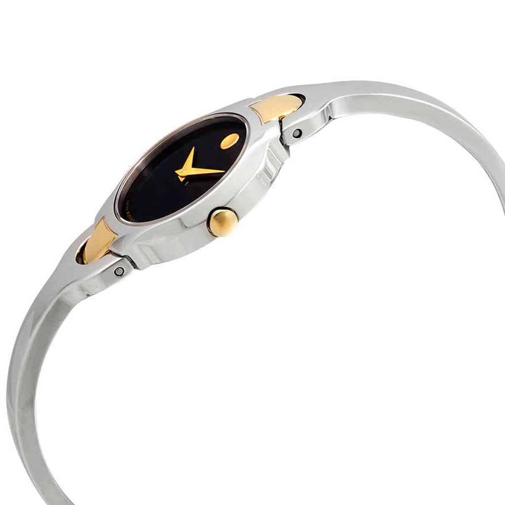 Movado Women's Quartz Watch - Kara Black Dial Stainless Steel Bracelet | 0606948