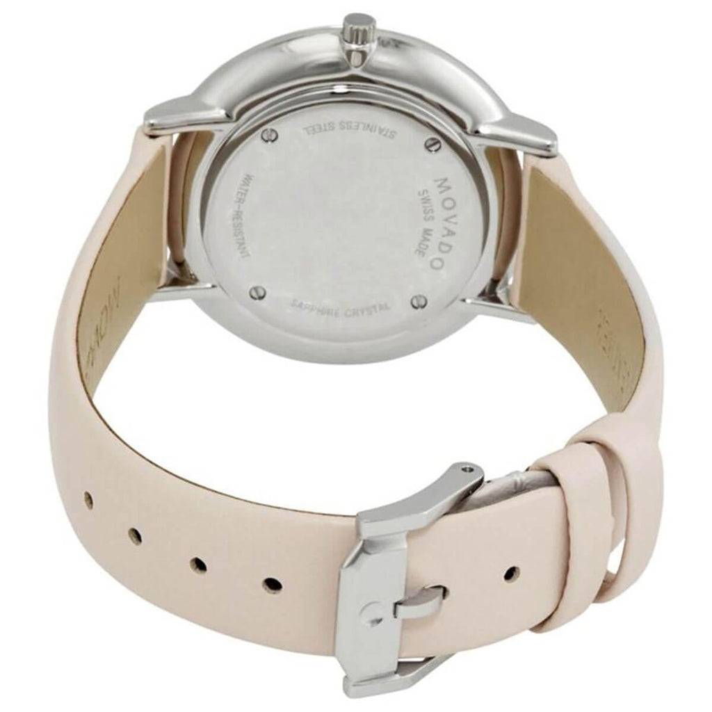 Movado Women's Quartz Watch - Modern 47 Quartz Light Pink Dial Leather Strap | 0607388