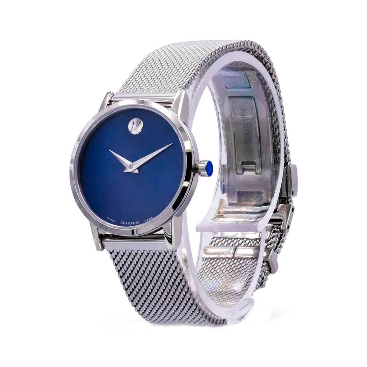 Movado Women's Quartz Watch - Museum Classic Blue MOP Dial Mesh Bracelet | 0607425
