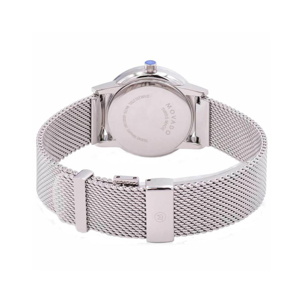 Movado Women's Quartz Watch - Museum Classic Blue MOP Dial Mesh Bracelet | 0607425
