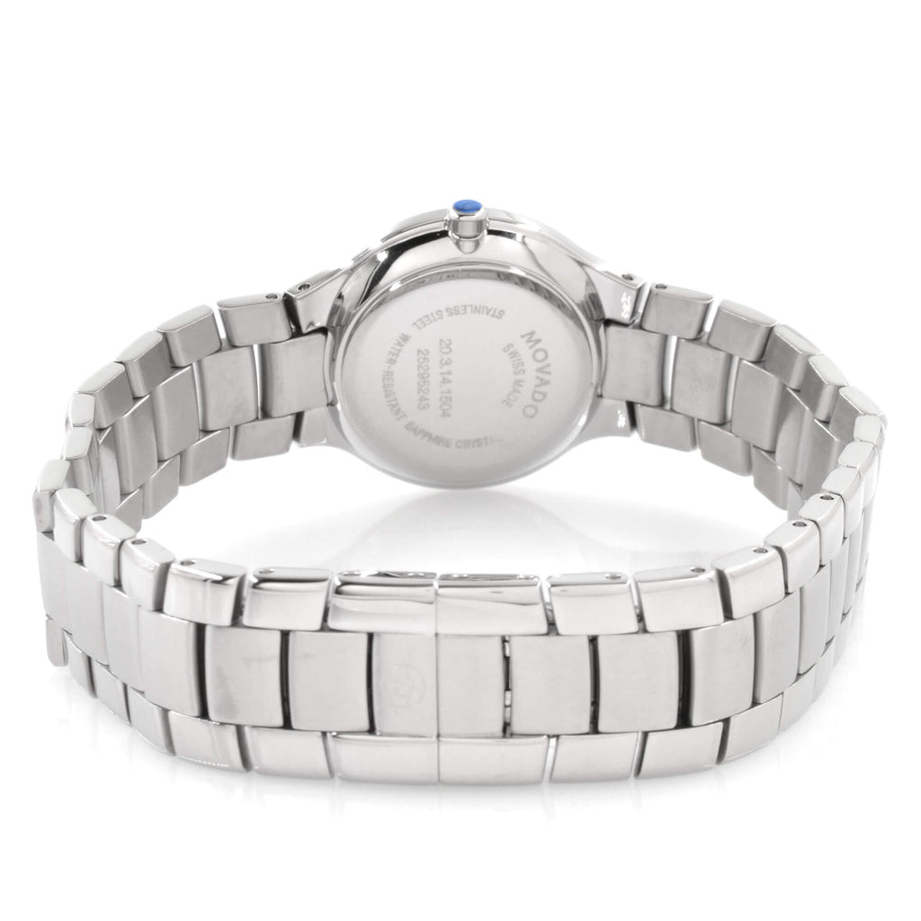 Movado Women's Quartz Watch - Serio Black Dial Stainless Steel Bracelet | 0607288