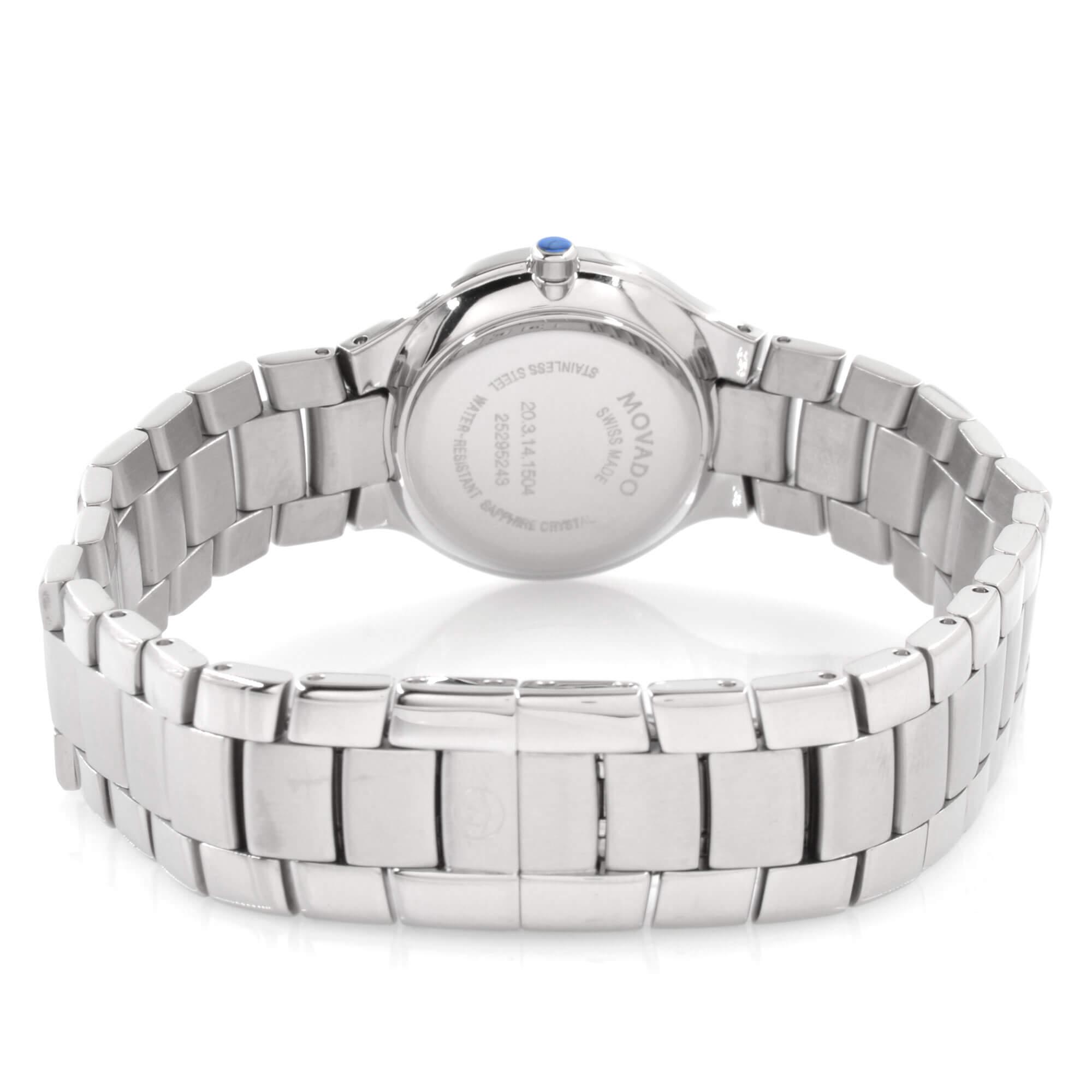 Movado Women's Quartz Watch - Serio Black Dial Stainless Steel Bracelet | 0607288