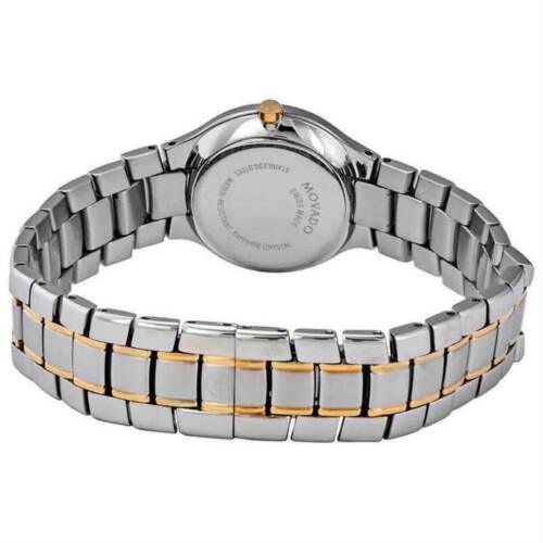 Movado Women's Quartz Watch - Serio Black Dial Two Tone Bracelet | 0607289
