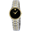 Movado Women's Quartz Watch - Serio Black Dial Two Tone Steel Bracelet | 0606902