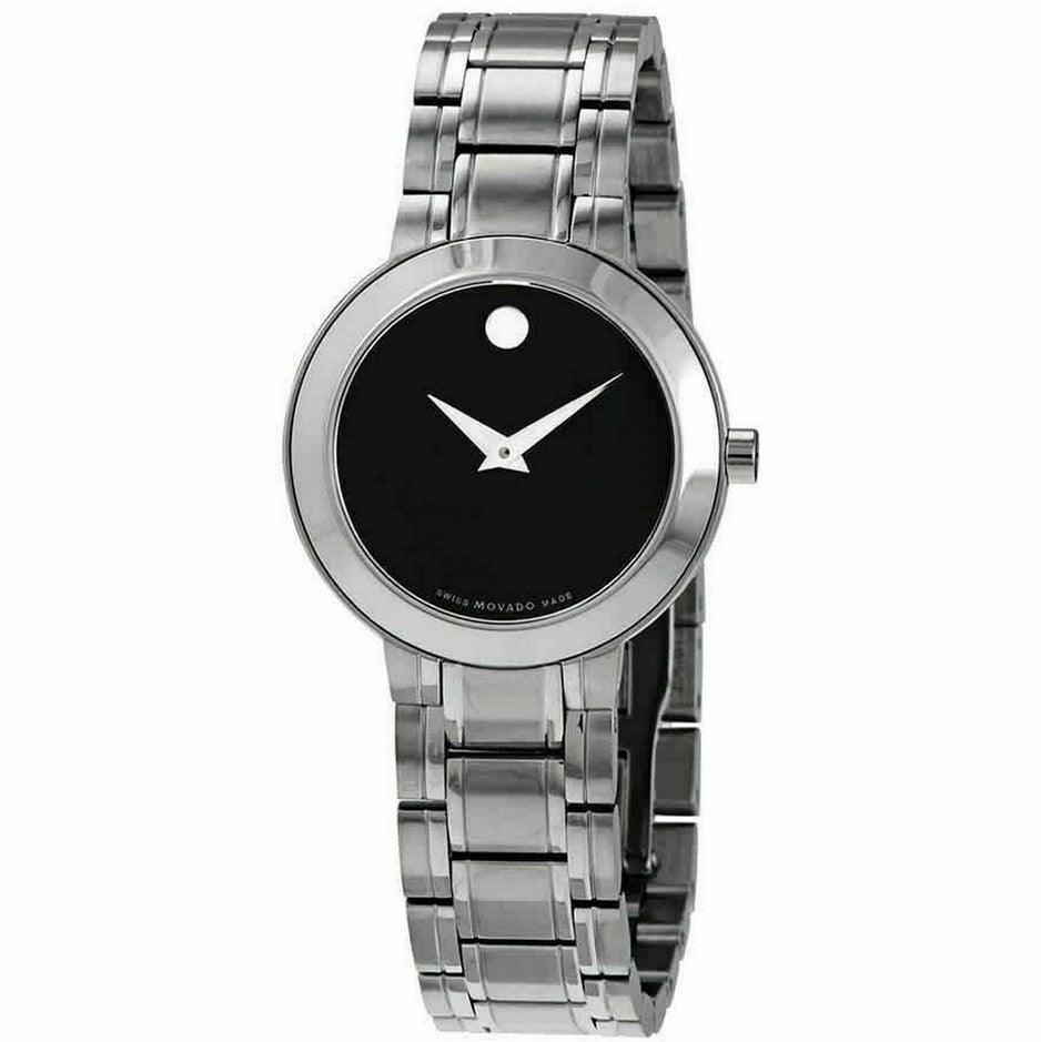 Movado Women's Quartz Watch - Stiri Black Dial Stainless Steel Bracelet | 0607280