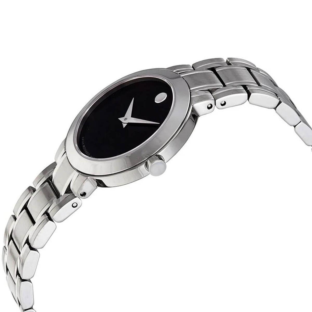 Movado Women's Quartz Watch - Stiri Black Dial Stainless Steel Bracelet | 0607280