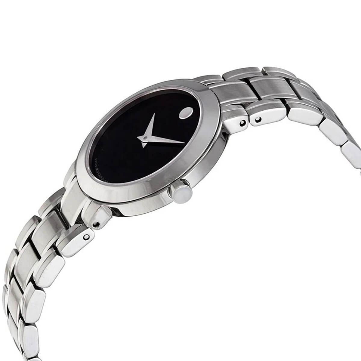 Movado Women's Quartz Watch - Stiri Black Dial Stainless Steel Bracelet | 0607280