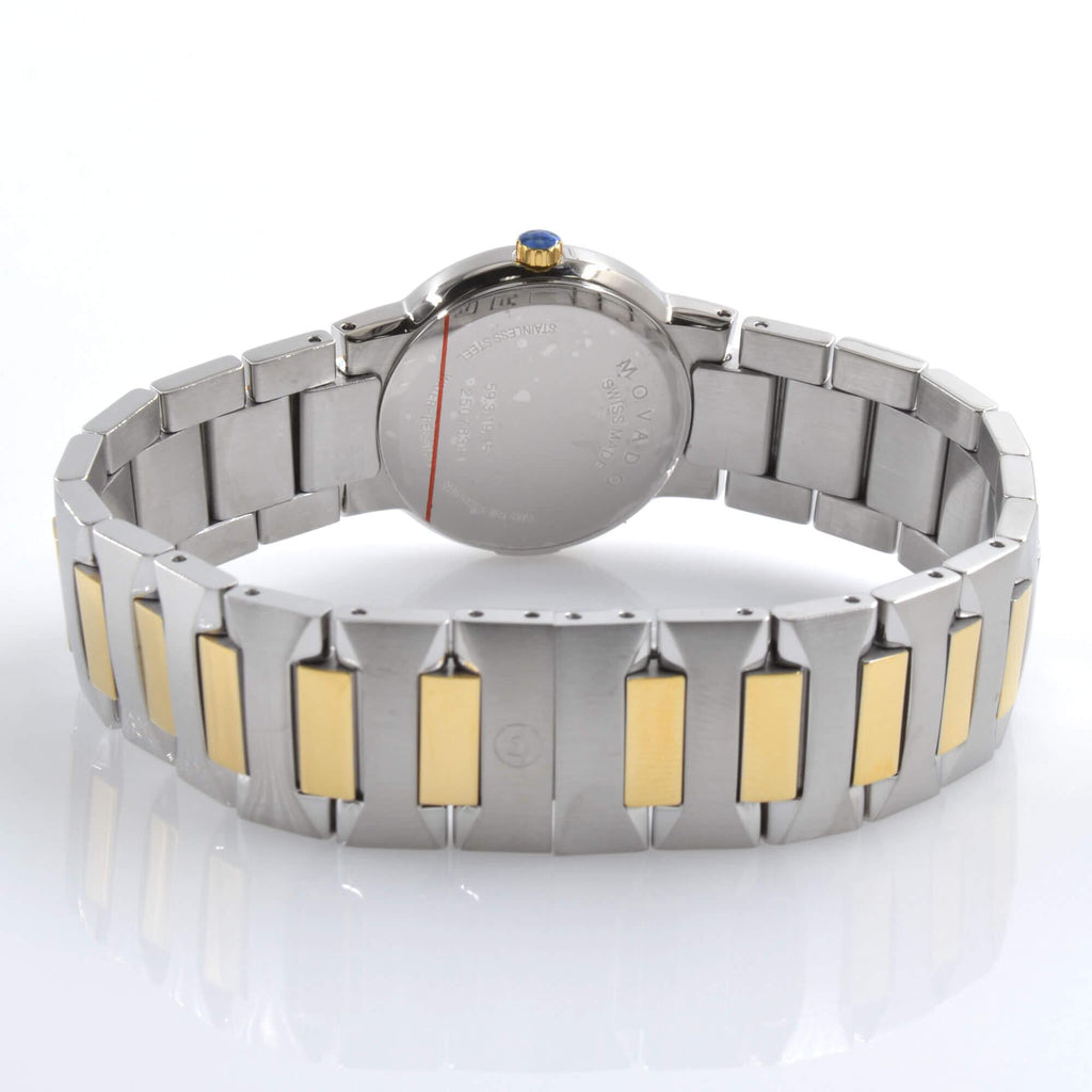 Movado Women's Quartz Watch - Temo Black Dial Two Tone Case Bracelet | 0607296