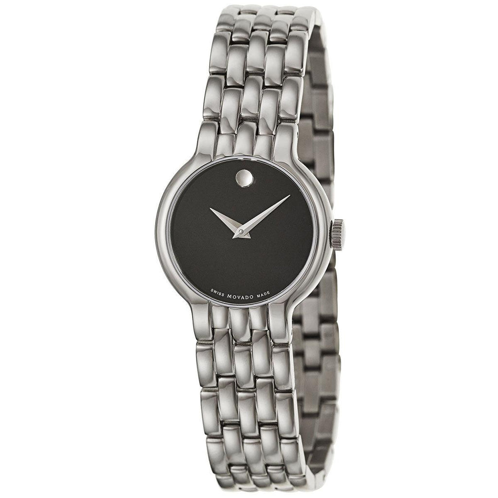 Movado Women's Quartz Watch - Veturi Black Dial Stainless Steel Bracelet | 0606338