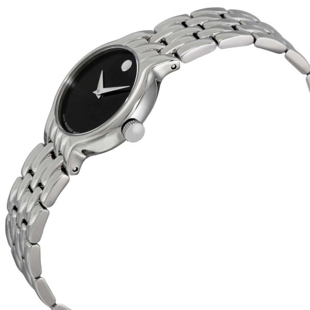 Movado Women's Quartz Watch - Veturi Black Dial Stainless Steel Bracelet | 0606338
