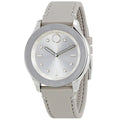 Movado Women's Strap Watch - Bold Swiss Quartz Silver Dial Grey Silicone | 3600412
