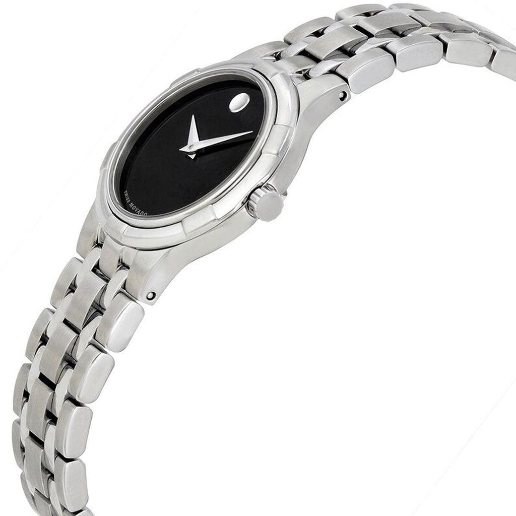 Movado Women's Swiss Quartz Watch - Metio Black Dial Silver Bracelet | 0606204