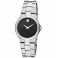 Movado Women's Swiss Quartz Watch - Serio Black Dial Silver Bracelet | 0606558