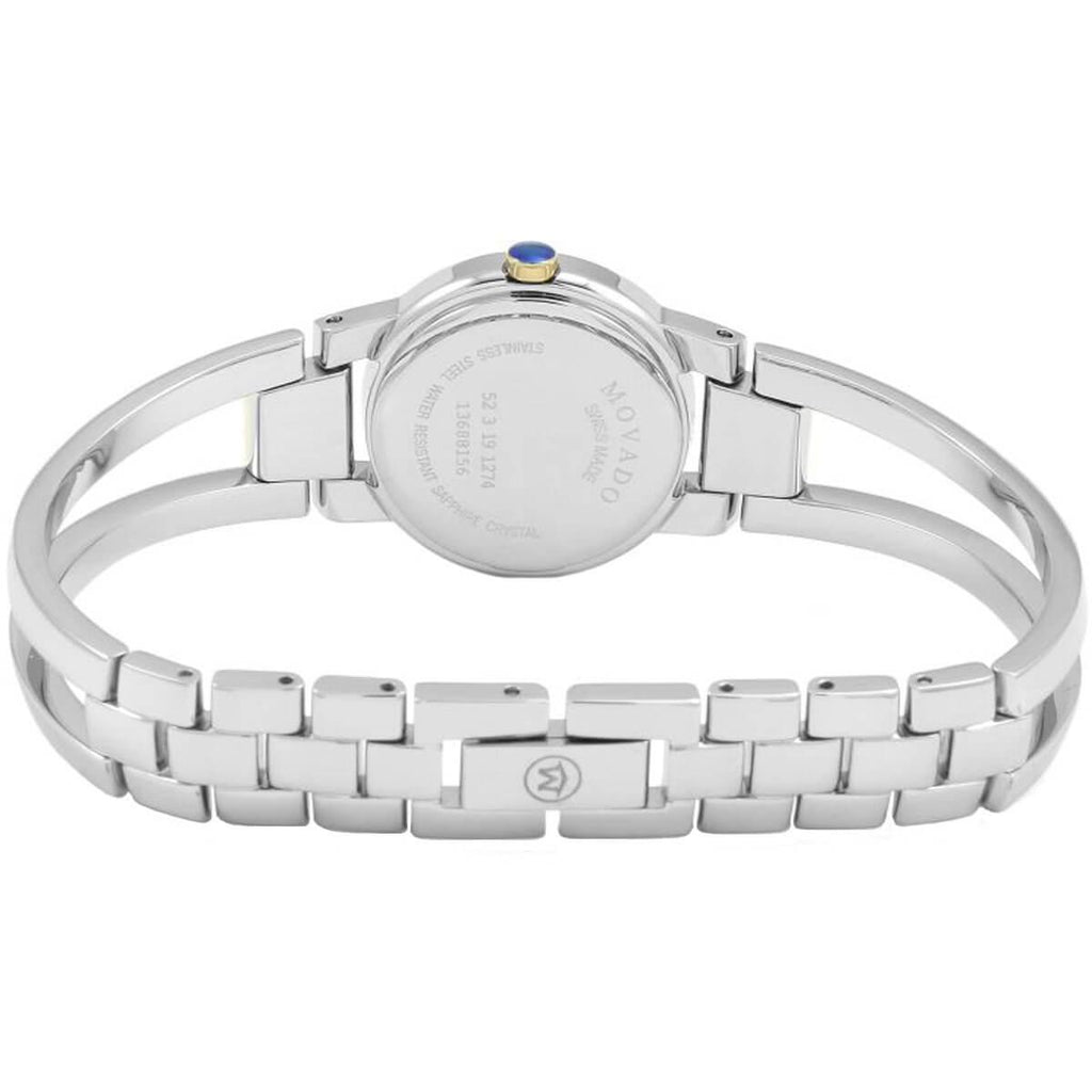 Movado Women's Watch - Amorosa Two Tone Stainless Steel Bracelet Black Dial | 0606893