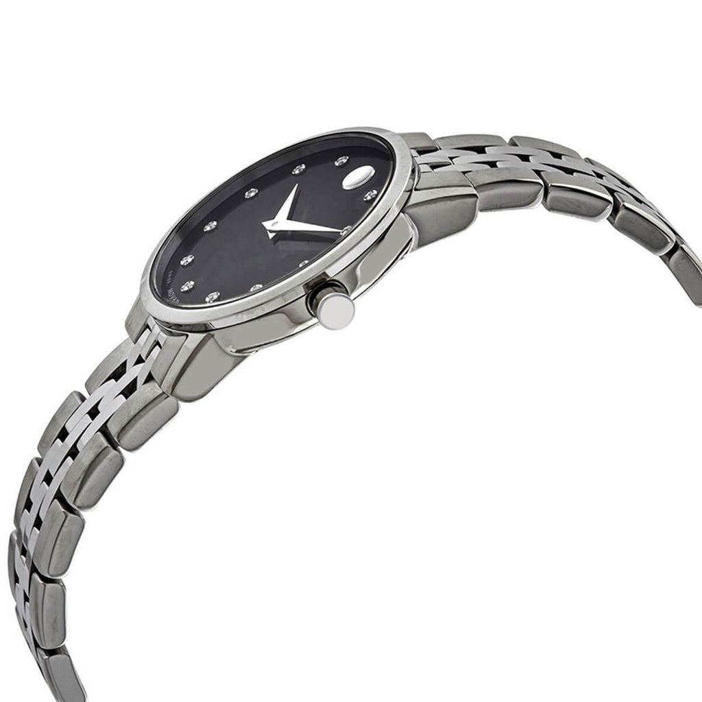 Movado Women's Watch Museum Classic Diamond Black Dial Quartz Bracelet 0607207