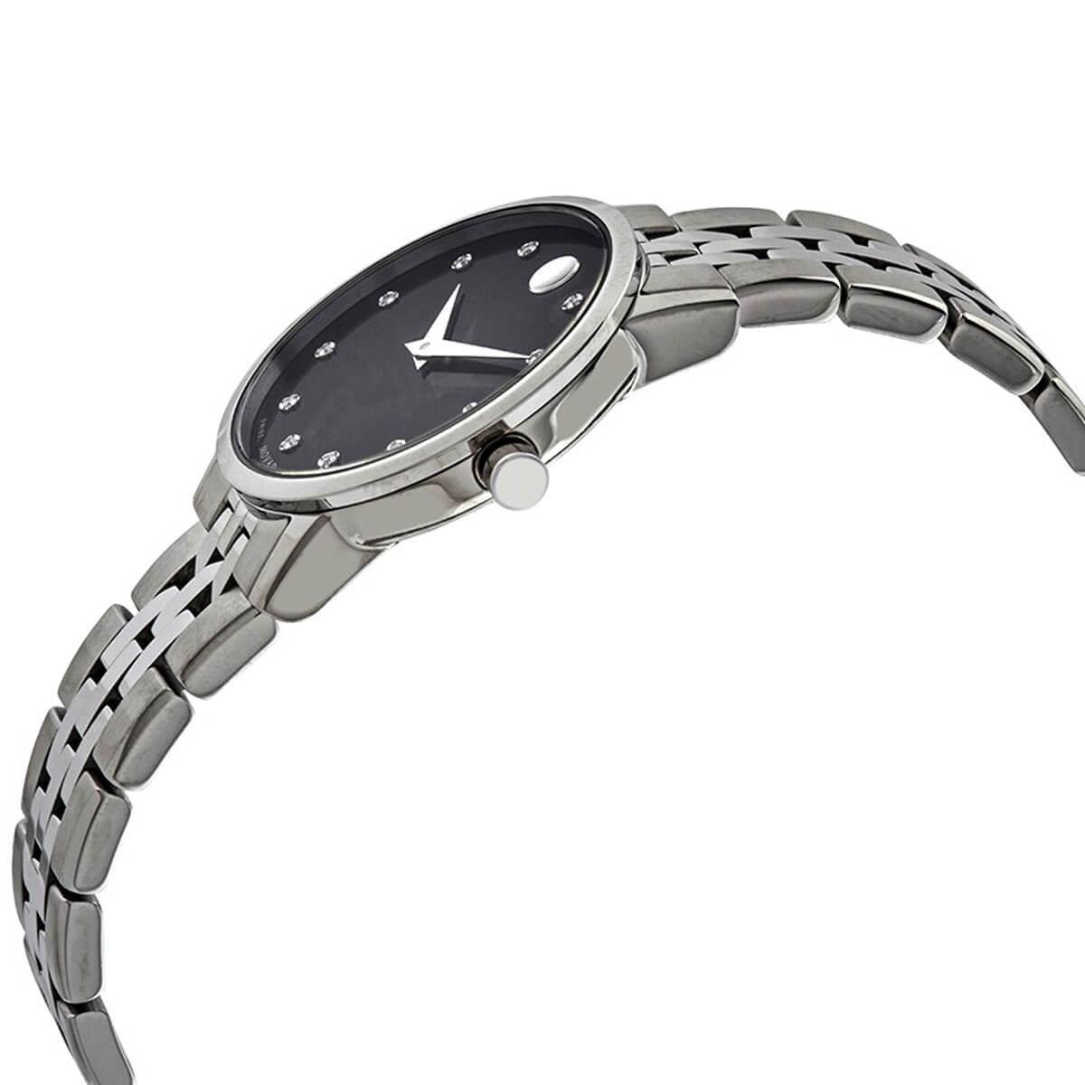 Movado Women's Watch Museum Classic Diamond Black Dial Quartz Bracelet 0607207