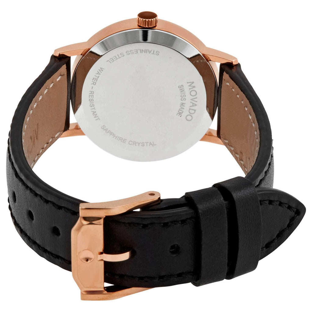 Movado Women's Watch - Museum Classic Rose Gold Tone Case Black Dial Strap | 0607320