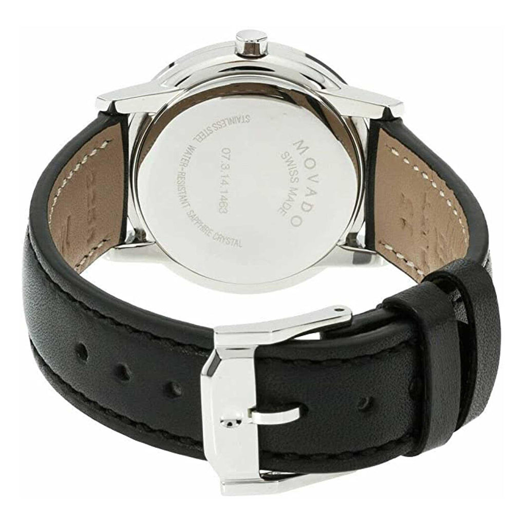 Movado Women's Watch - Museum Classic Silver Tone Case Black Dial Strap | 0607317