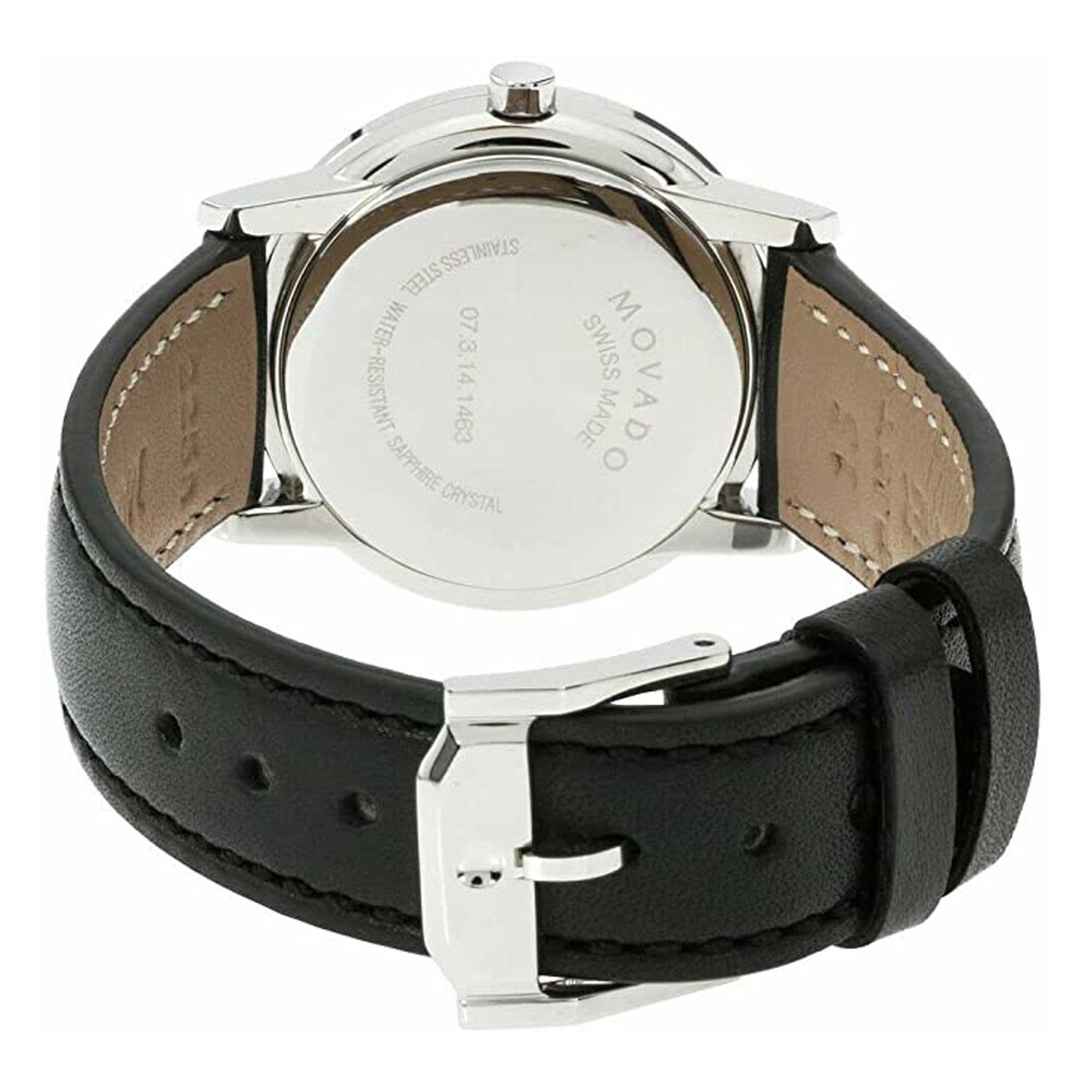 Movado Women's Watch - Museum Classic Silver Tone Case Black Dial Strap | 0607317