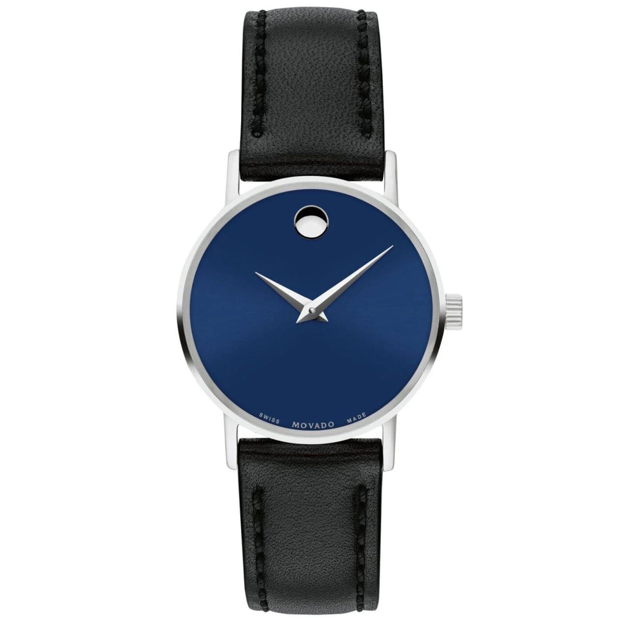 Movado Women's Watch - Museum Classic Silver Tone Case Blue Dial Strap | 0607318