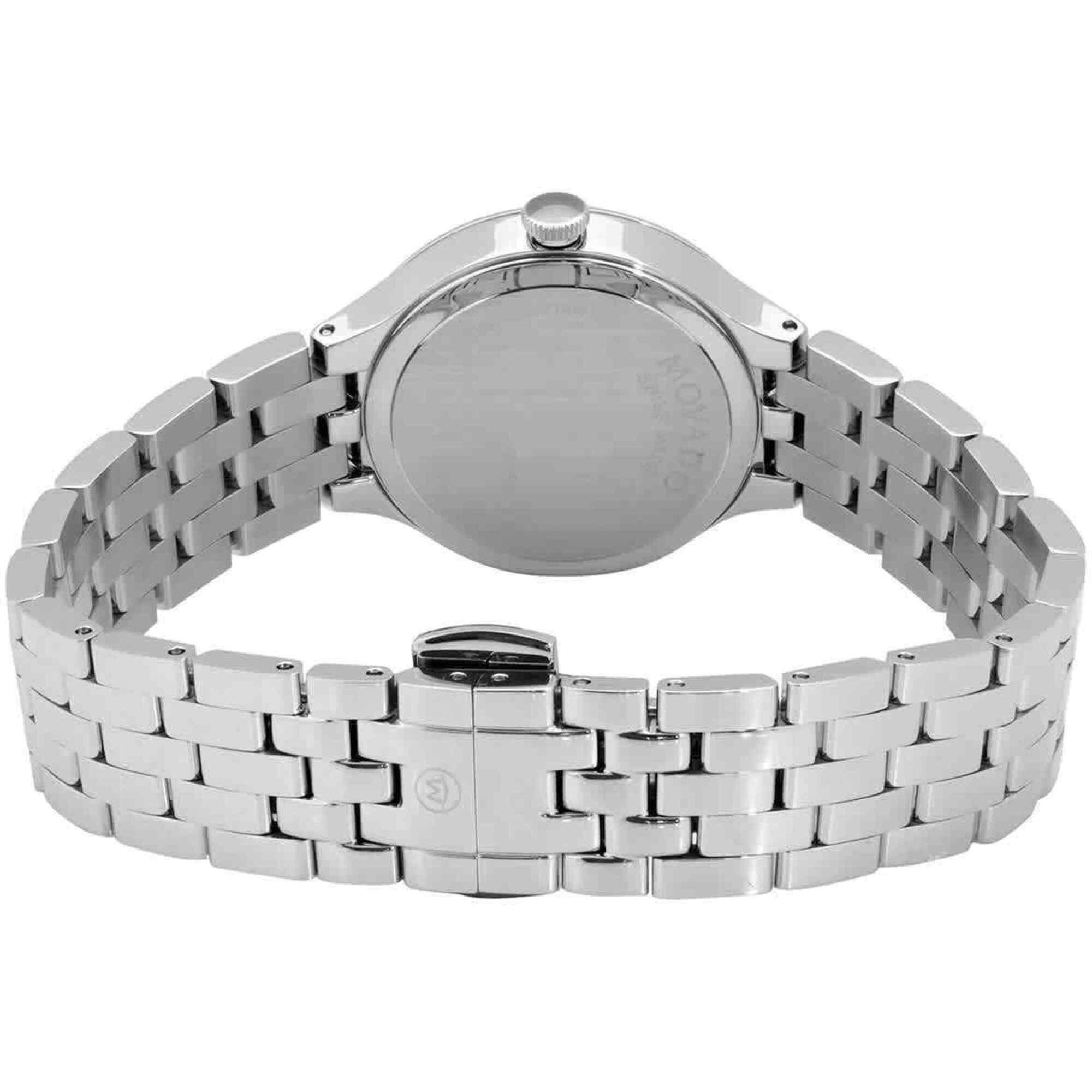 Movado Women's Watch - Veturi Quartz Black Dial Silver Tone Steel Bracelet | 0607418