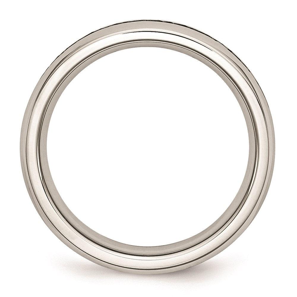 Stainless Steel 4mm March Light Blue CZ Ring