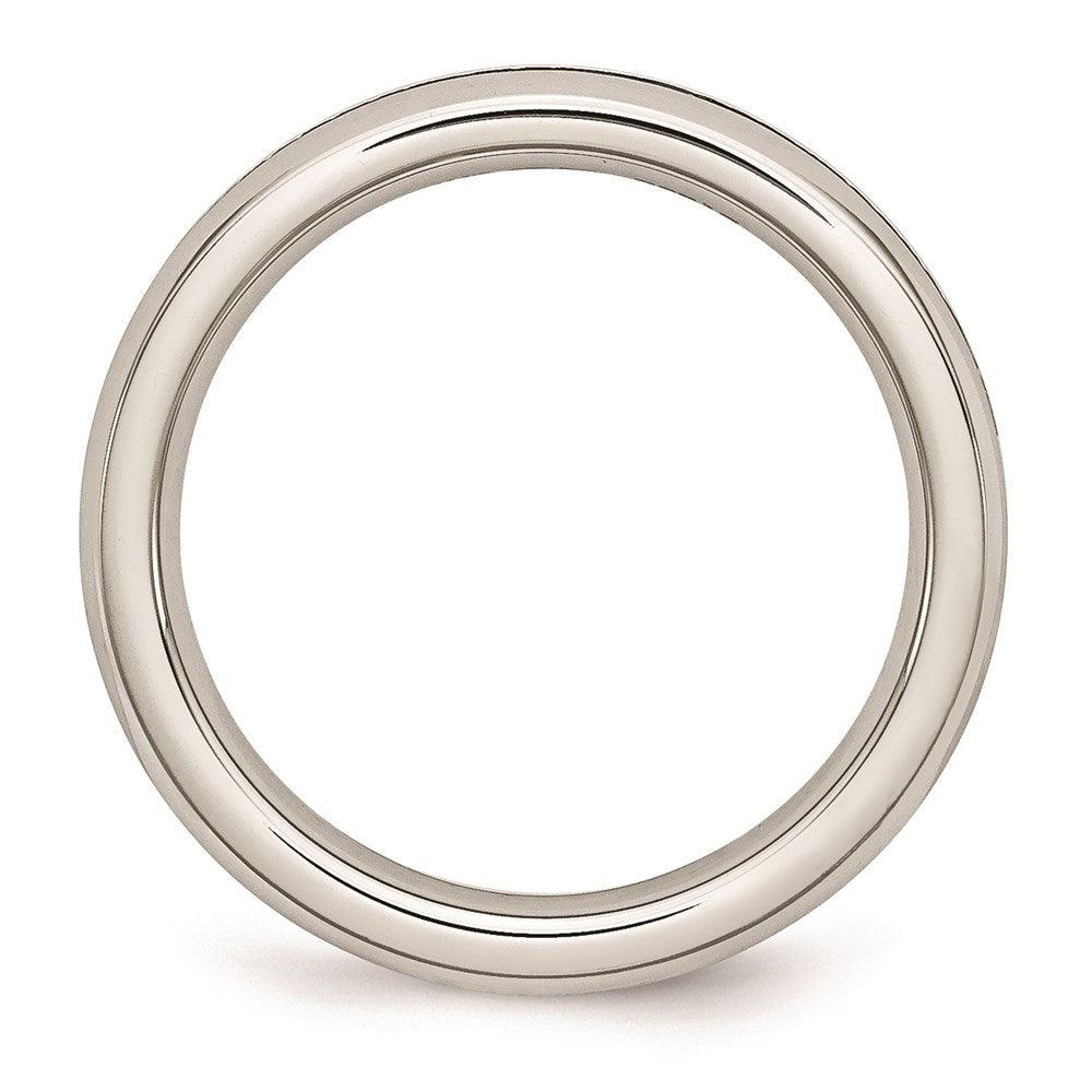 Stainless Steel 4mm September Blue CZ Ring
