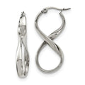 Stainless Steel Polished Infinity Symbol Twist Hoop Earrings