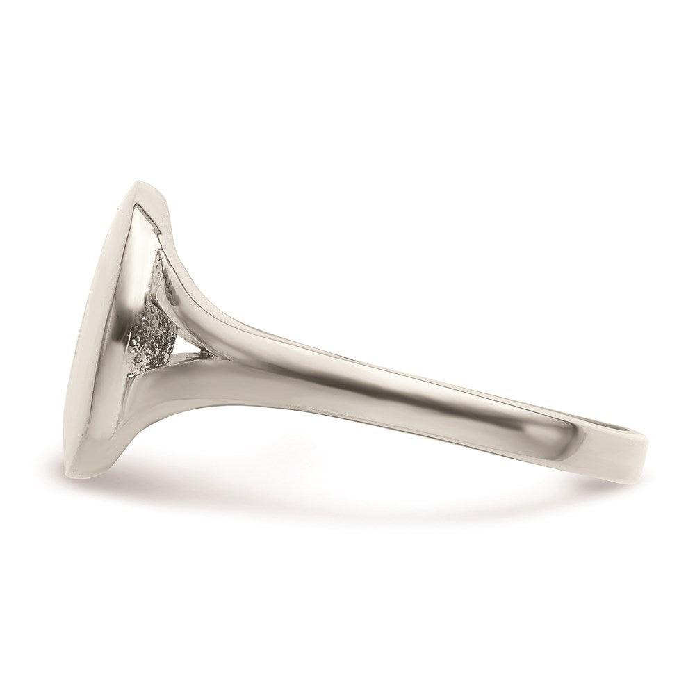 Stainless Steel Polished Oval Disc Ring