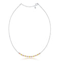 Sterling Silver 1.15mm Tri Color Moon Bead Necklace